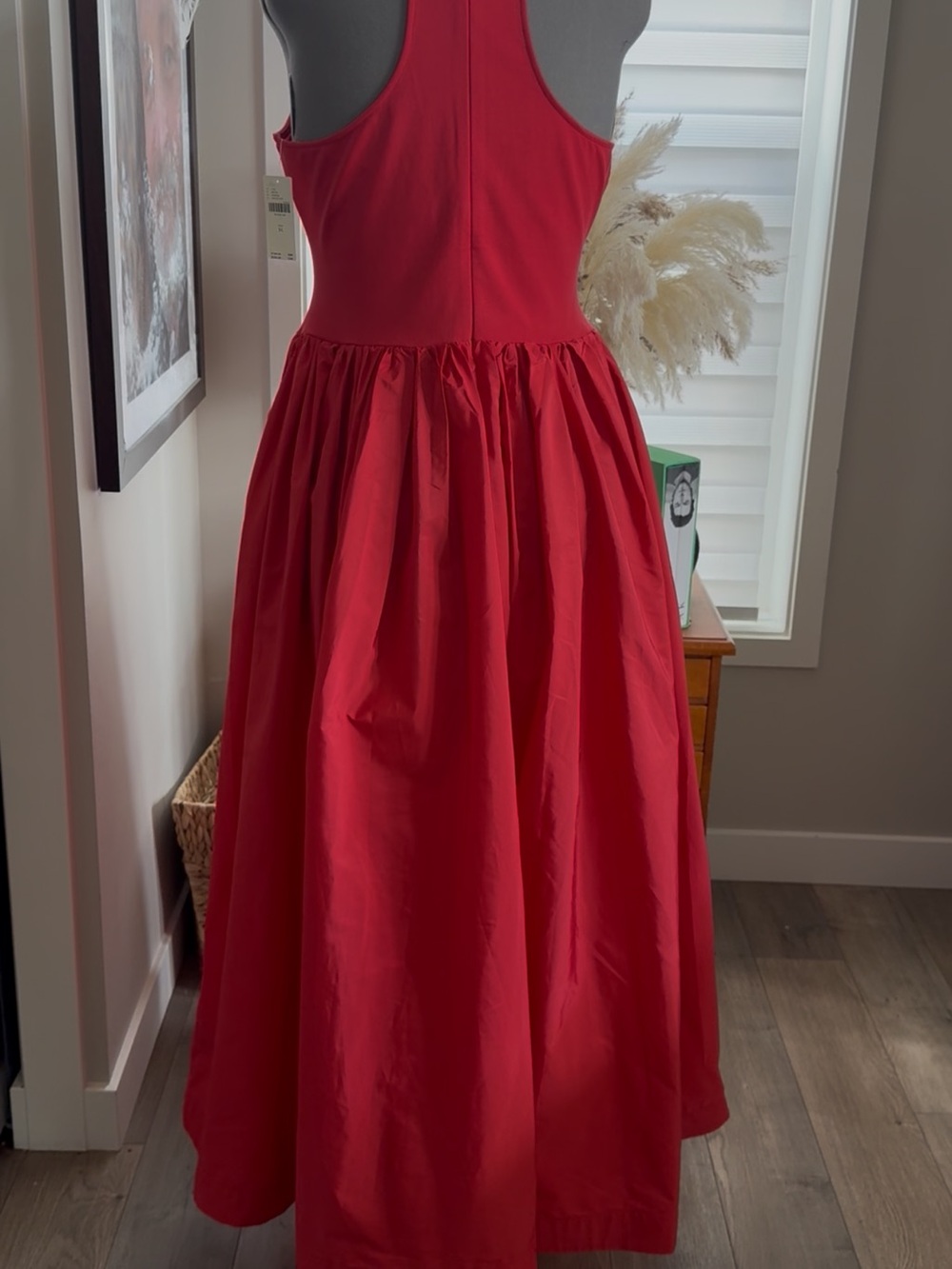 Anthropologie Sleek Sleeveless Red Maxi Dress with Flowing Gathered Skirt.NWT XL - Picture 5 of 8